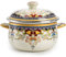 ZENFUN Kitchen Enamel Stockpot with Lid, 3.5 Quart Retro Flower Stew Bean Cooking Pot, Vintage Thicken Soup Pot with Handles, Nonstick, Safe for Induction Cookers, Gas Stove