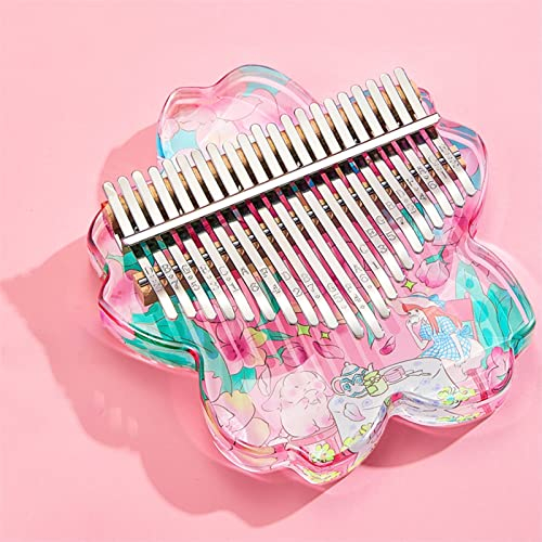 Anfänger Kalimba 17 21 Tasten Acryl Kalimba Pink Thumb Piano Anfänger Finger Piano Musikinstrumente (Color : E 21 Keys)