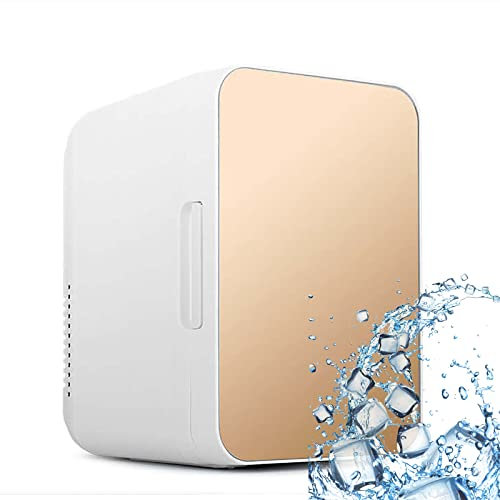 8L Mini -KüHlschrank, 12 V/220 V Home Car KüHlschrank, KüHl- Und WäRme -Dual -Use, Kosmetikkosmetikkosmetik, Bento -Heizung Und Isolierung,Gold