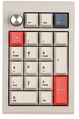 EPOMAKER CIDOO V21 VIA Programmable Gasket Number Pad, Bluetooth 5.0/2.4ghz/Wired Hot Swappable Numeric Keypad with Aluminum Alloy Case, Rotary Knob, 1000mAh Battery, Poron Foam for E-sport Mac Win