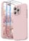 SURPHY Cover Protezione Fotocamera Compatibile con iPhone 15 Pro Max (6,7) con 2 *Vetro Temperato e Cordino,Silicone Liquido Custodia per iphone 15 pro max, Rosa sabbia
