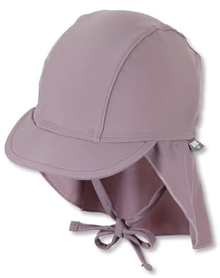 Sterntaler Schirmmütze Nacken Uni - Baby- und Kinder Mütze mit Nackenschutz und Bindeband - UV-Schutz 50+ Bademütze - Kopfbedeckung Schwimmbad und Strand - Mädchen Bademode, blasslila, Größe 47