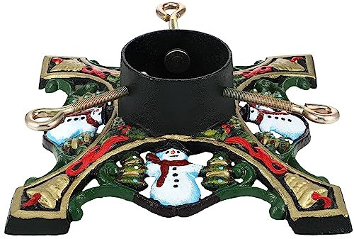 Gisafai Pied de sapin de Noël vert 240 x 90 mm avec réservoir d'eau Bonhomme de neige Support pour sapin de Noël