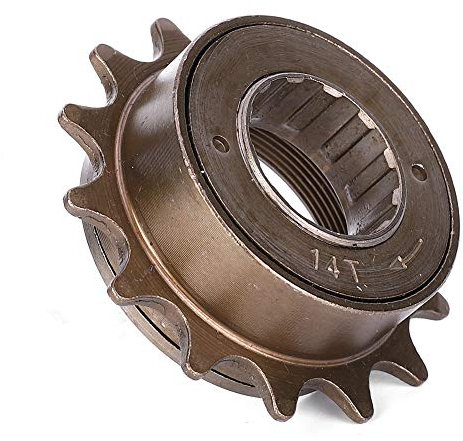 Joyzan Single Speed Freilauf, Fahrrad Schwungrad Kettenrad 14T Metall Fixed Gear Fahrradteile Umrüstsatz Gewindetyp Freilauf Radfahren Ersatz Bronze Zubehör Für Mountain Road Falträder