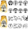CREATCABIN 16 pz Sagome di Albero della Vita Barattolo di Vetro Decor Uccelli Lanterna Ritagli Laser Ornamenti Scrapbook Abbellimento per Vetro Smerigliato Parete Finestre Auto Fai da Te 10x9cm