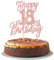 1 Stück Happy 18th Birthday Tortendeko Glitzer Prost auf 18 Jahre Geburtstag Kuchen Deko Sweet 18 Cake Topper für Happy 18th Birthday Theme Party Kuchen Dekoendeko Rosegold