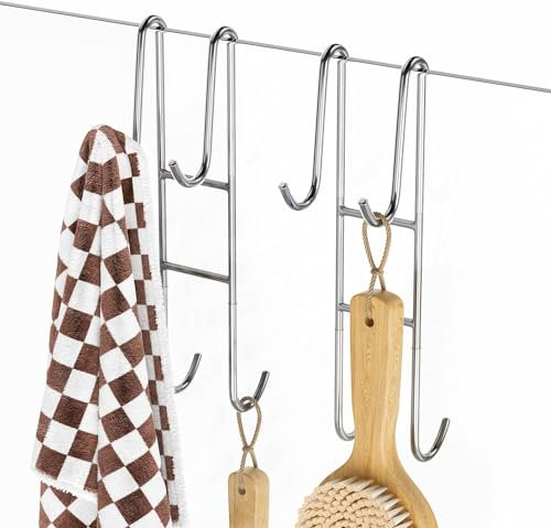 BELLE VOUS 2 Ganci da Bagno - Appendi Accappatoio Doccia - Appendino Porta - Accessori Doccia Portaoggetti Senza Forare - Gancio per Asciugamani - Appendini in Acciaio Inox