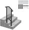 Outopee 1 Level Outdoor Handrail, Galvanized Iron Exterior Handrail, Fit 1 or 2 Steps Stair Railing, Banister with Installation Kit for Stairs, Garden, House Entrance, Backyard & Balcony, Matte Black