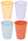 Pack of 12 Ribbed Drinks Tumblers Plastic Cups Summer Party Outdoor Picnic BBQ Yellow Lilac Terracotta Blue Strong Durable Drinking Glasses