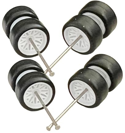 Luwecf 8 Stück Miniatur Autoreifen für Bastelbegeisterte im Maßstab 1:64, Weiss