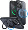 JETech 360 Degree Rotatable Ring Case for iPhone 15 Pro Max 6.7-Inch Compatible with MagSafe, Slim Shockproof Phone Cover with Stand & Ring Holder (Black Titanium)