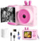 Appareil Photo Enfant Instantané Lapin, 2.4 1080P Appareil Photo Numérique pour Enfant, Eouet Enfant Et Cadeau Fille 3 4 5 6 7 8 9 10 11 12 Ans, Noël Anniversaire Jouets pour Enfants (Rose)