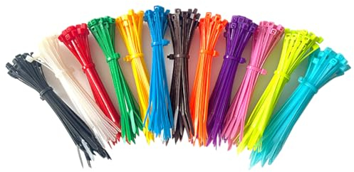 1000 Pcs 100mm Nylon Colored Cable Ties Assorted Color Small Zip Ties Plastic Cable Ties Cable Cord Management Ties Reusable Plastic Wire Ties for Home Office Garden