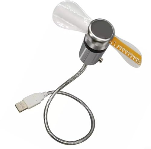 EXTRWORY Ventilatore per orologi a LED efficiente con tubo metallico regolabile e preciso rilevamento del tempo, ventilatore multifunzione per casa, ufficio, feste, viaggi, ecc. (clock)