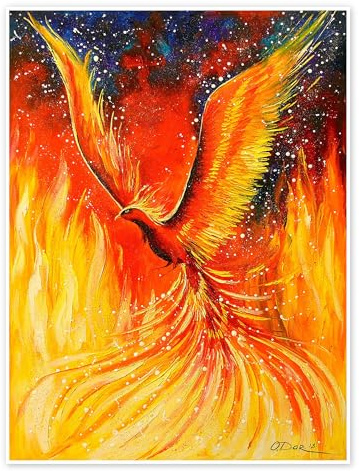 Posterlounge Phoenix Poster | 60 x 80 cm von Olha Darchuk Orange Wandbilder Wanddeko