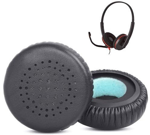 XRHTONG Almohadillas de Repuesto Prime Compatibles con Auriculares Plantronics Blackwire C3210 C3215 C3220 C3225 Almohadillas de Oído (Cuero Sintético/Espuma con Memoria)