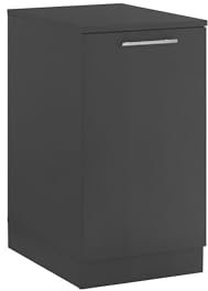 möbelando Spülenschrank >LAUNDREEZY< in Anthrazit mit höhenverstellbaren Füßen, 50x93x68 cm, beidseitig montierbarer Tür und robuster Holzwerkstoff-Konstruktion, individuell anpassbare Arbeitsplatte