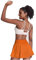 PINSPARK Tennisröcke Damen Tennisrock mit Shorts Frühling Golf Tennis Faltenrock Bauchkontrolle 2-in1 Workout Laufen Knielang Sports Skort Orange XL