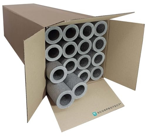 Scorprotect® Isolation du tuyau en polyéthylène complet, gris, fendu, 16 m, gris, 42 x 13 mm x 1 m