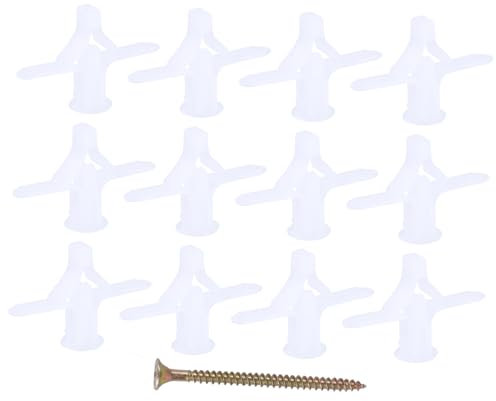 BELLIFFY 100pièces Expansion Plastique Pour Plaques De Plâtre Fixations Murales Avec Vis Pour Installation