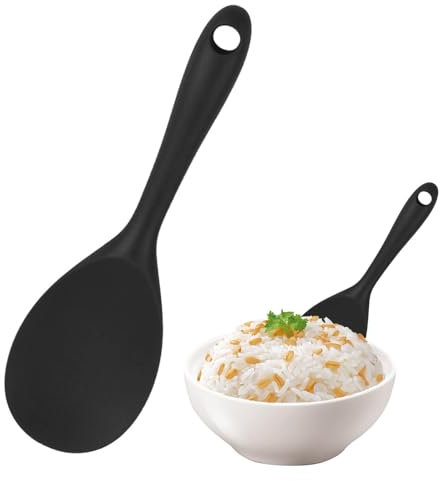 Reislöffel, Silikon Kochlöffel, Antihaft Reislöffel, Servierlöffel, Reis Kocher Kochlöffel, Funktioniert für Reis, Reiskocher, Kartoffelpüree