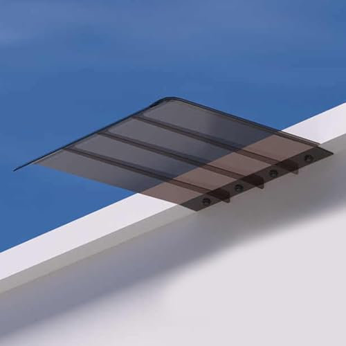 HARELA Modern Polycarbonate Cover Window Awning Front Door Canopy, Window Rain Shelter Cover Outdoor Patio Awning(Brown,55x40cm/22x16in)