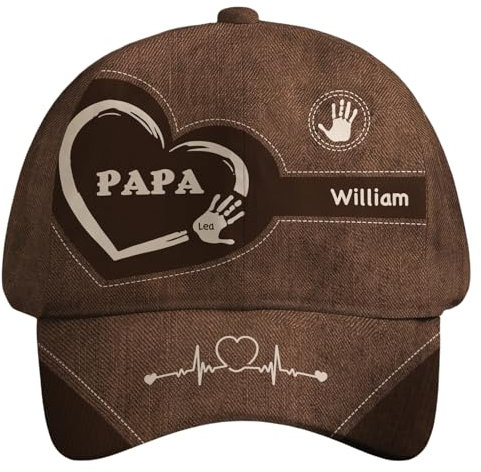 SOUFEEL Vatertagsgeschenk Personalisiertes für Papa |Einzigartige Vater Sohn Cap mit Namensgravur | Bequeme Cap Papa Sport Camping | Besondere Geschenkidee Geburtstag Jahrestag