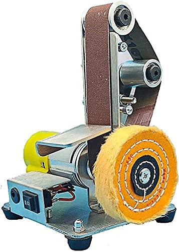 KJZQXYX Elektrischer Bandschleifer für Holzbearbeitung mit Messer, verstellbarer Schleifer mit 7 Geschwindigkeiten, zum Polieren von Metall, Präzisionsarbeiten
