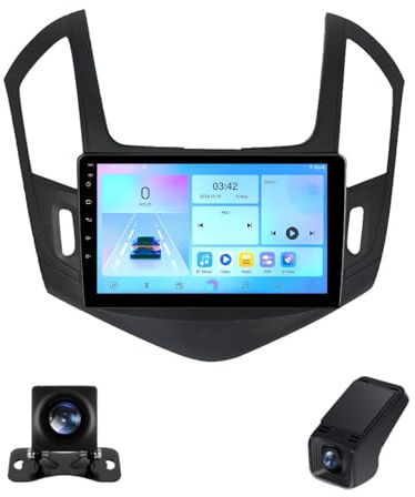 9 Pollici Autoradio touch screen per Chevrolet Cruze J300 J308 2012-2015 Autoradio 2 DIN schermo carplay autoper RDS/FM/AM/BT/GPS Supporta Telecamera Posteriore Comandi al Volante(Black,NF-1)