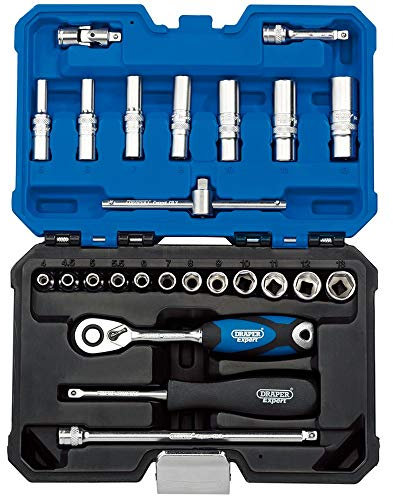 Draper 16443 1/4-Inch Square Drive Metric Socket 25 Piece Set