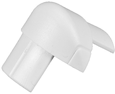 16mm x 8mm White Smooth-Fit Right Angled External Bend Trunking Adapter - Over Top | Loops
