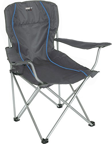 High Peak Salou Campingstuhl, dunkelgrau/Blau, 54x43,5x41/93 cm