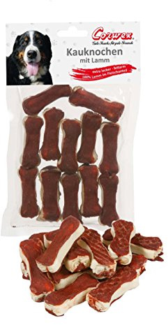 Corwex Kauknochen (12x5cm mit Lamm), für kleine Hunde, extra lecker & fettarm, Hunde-Kauartike mit 100% Lamm im Fleischanteil