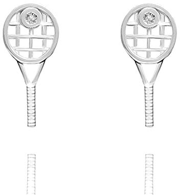 URBAN SHe° Tennisschläger Ohrstecker aus 925er Sterlingsilber, Geschenk für Tennisspieler, Sportliebhaber