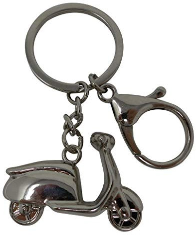 Casablanca Schlüsselanhänger Roller -Metall Karabiner silber - Geschenkbox 11 cm