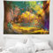 ABAKUHAUS Wald Wandteppich, Hypnotische Dschungel Plants aus Weiches Mikrofaser Stoff Waschbar ohne Verblassen Digitaldruck, 150 x 110 cm, Gelb