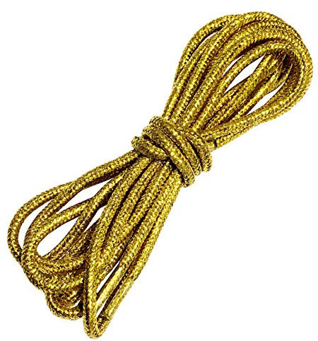 goodlace Lacci rotondi glitterati per scarpe e stivali, effetto metallico, lunghezza 115 cm, Oro, 115