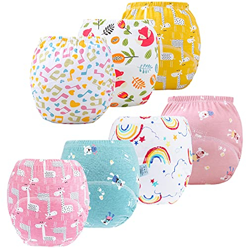 JackLoveBriefs Töpfchen-Trainingshose Baby Entzückende Tiermuster Trainingshosen Töpfchen Unterwäsche Kleinkinder 4-6 Jahre,Gr.L,Mehrfarbig,Packung mit 7
