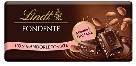 Lindt Tavoletta Classica Cioccolato Fondente con Mandorle, formato 100g