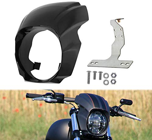 HDBUBALUS Carénage de phare pour Harley Softail Breakout 2018–2020 Noir brillant