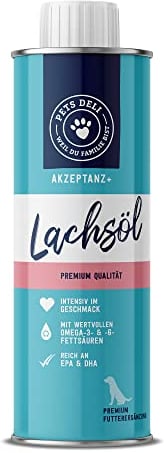 Pets Deli Pures Lachsöl für Hunde in Premium-Qualität mit Omega-3 als Futterzusatz 750 ml