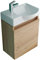 Alpenberger Waschbecken mit Unterschrank 45 cm Breit | Waschbeckenunterschrank Klein Gäste WC & Badezimmer | Vormontiertes Badmöbel (Rechts Becken)