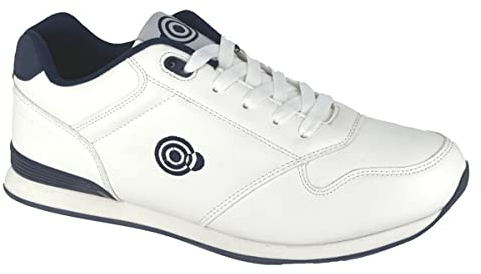 Dek Mens Anchor Trainer Style Lace Up Lawn Bowling Shoes White/Navy 9 UK