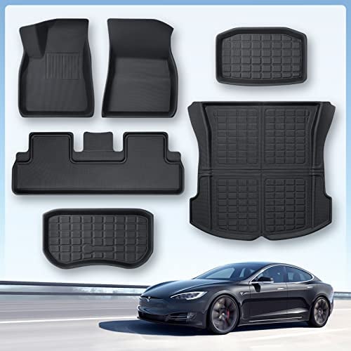 TAPTES Fußmatten für Tesla Model 3 2021 2022 2023, Allwetter-Innenmatten Zubehör komplettes Set Fußmatten, vordere und hintere Laderaummatten für Tesla Model 3