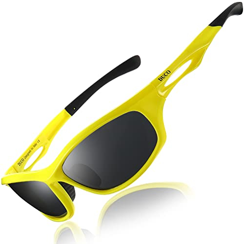 DUCO Herren Polarisierte Sport Sonnenbrille zum Laufen Radfahren Angeln Golf TR90 Unbreakable Rahmen 6199 (Fluoreszentes Green)
