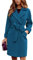 shownicer Damen Mantel Elegant Lang Wollmantel Mode Langarm Umlegekragen Einfarbig Trenchcoat Warme Outwear Herbst Winter Jacke mit Gürtel A Blau01 M