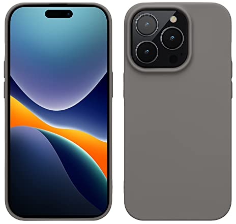 kwmobile Custodia Compatibile con Apple iPhone 14 Pro Cover - Back Case per Caricatore Wireless - Antiurto e Flessibile in Silicone TPU - stone dust