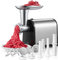Electric Meat Grinder, Sausage Stuffer with 3 Sausage Tubes, 2 Blades, 3 Plates, 3200W Max, Meat Grinder Heavy Duty for Home Kitchen Use, Stainless Steel (Black)