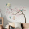 Tanlaby Blumen Vögel auf Ast Wandtattoo Chinesischer Stil Baum Blume Wandsticker Rosa Blumen Magnolie Wandaufkleber für Erwachsene Kinder Wohnzimmer Schlafzimmer Büros Hause Wanddekoration
