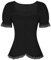 Allegra K Victorian Shirt for Women's Sweetheart Neck Puff Short Sleeve Lace Up Gothic Blouse Black XL
